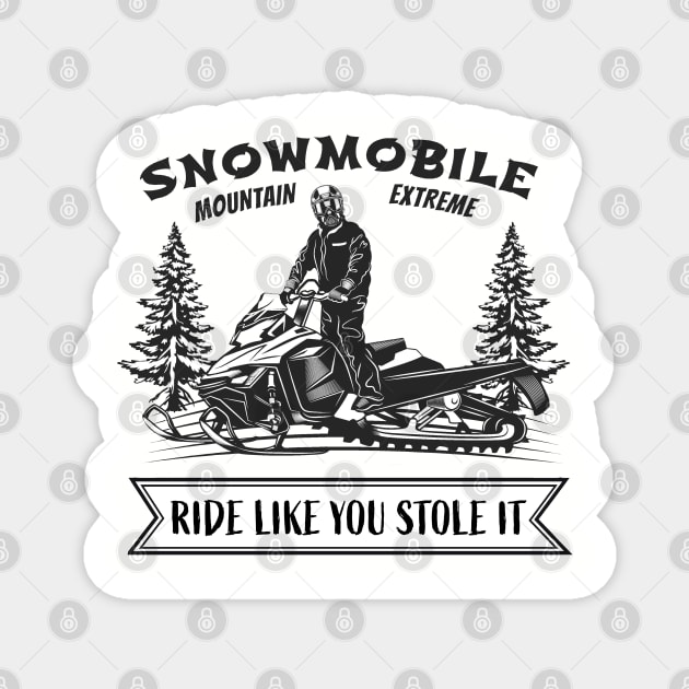 Snowmobile Mountain Extreme Magnet by RKP'sTees