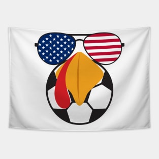 American Turkey Soccer Funny Thanksgiving and Supporting. Tapestry