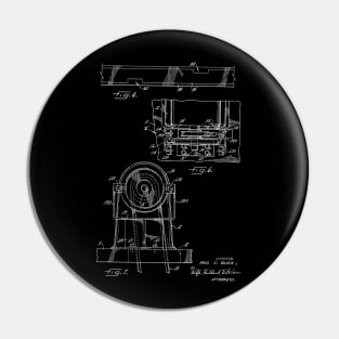 Power Transmission System for Sewing Machine Vintage Patent Hand Drawing Pin