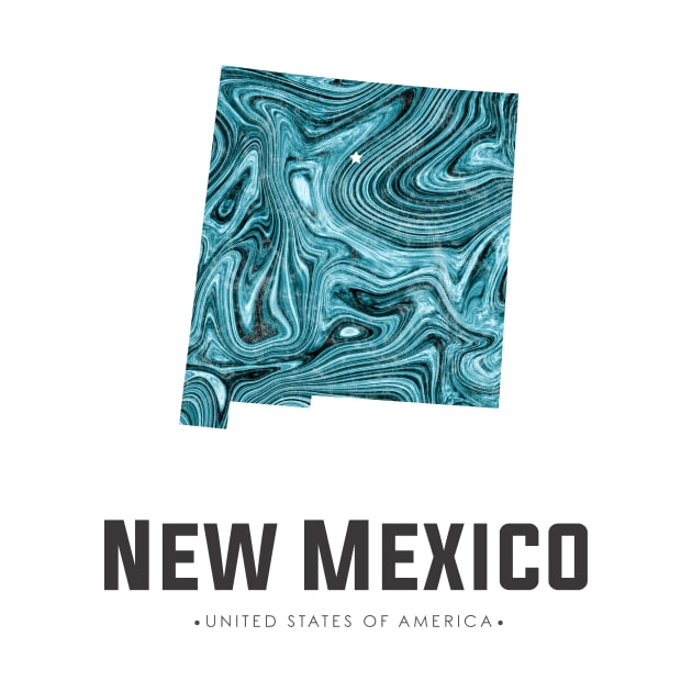 New Mexico state map abstract blue by StudioGrafiikka