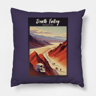 Death Valley National Park Vintage Travel  Poster Pillow