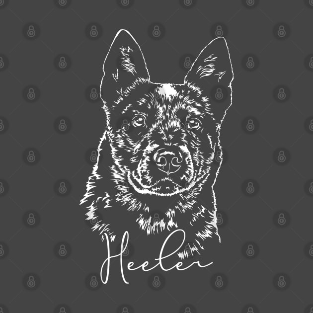 Funny Blue Heeler lover dog portrait by wilsigns