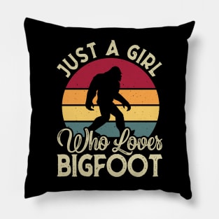 Just A Girl Who Loves Bigfoot Retro Pillow