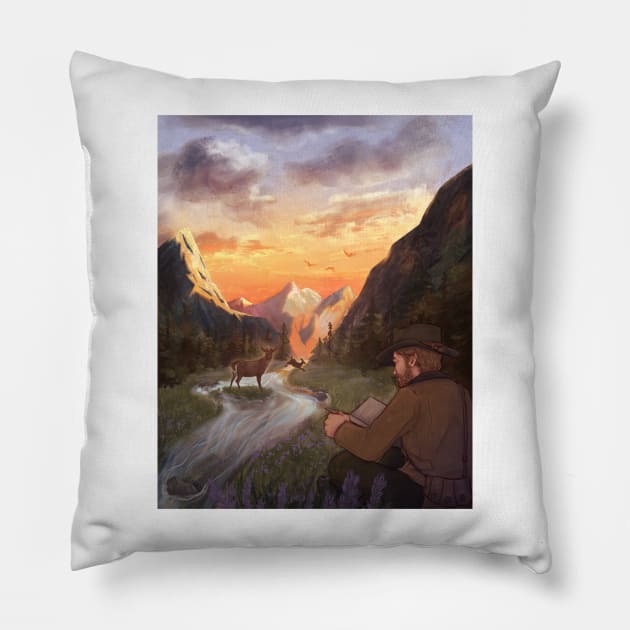 Little creek river Pillow by Matlasaya