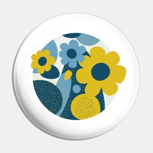 Flores Abstractas Retro Pin