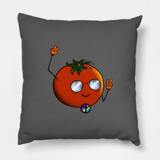 Hippie Tomato with Sunglasses Pillow