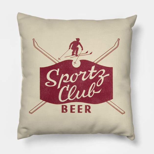 Sportz Club Beer Retro Defunct Breweriana Pillow by darklordpug