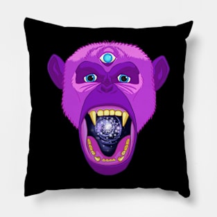Pink Alien Third Eye Chimp Pillow