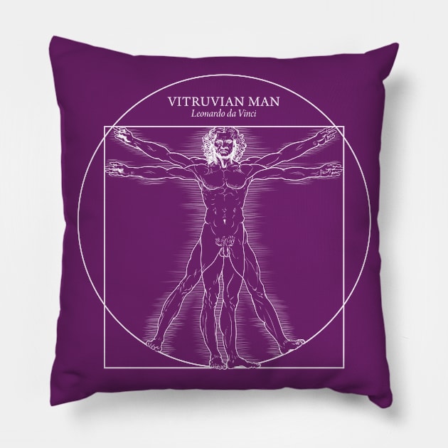 Vitruvian Man by Leonardo da Vinci Pillow by Dyuba