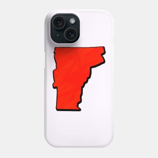 Bright Red Vermont Outline Phone Case