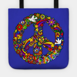 Rainbow Peace Sign Tote