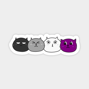 Asexual Pride Kawaii Cats Shirt Magnet