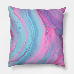 Abstract Painting Blue Pink Watercolor Pillow