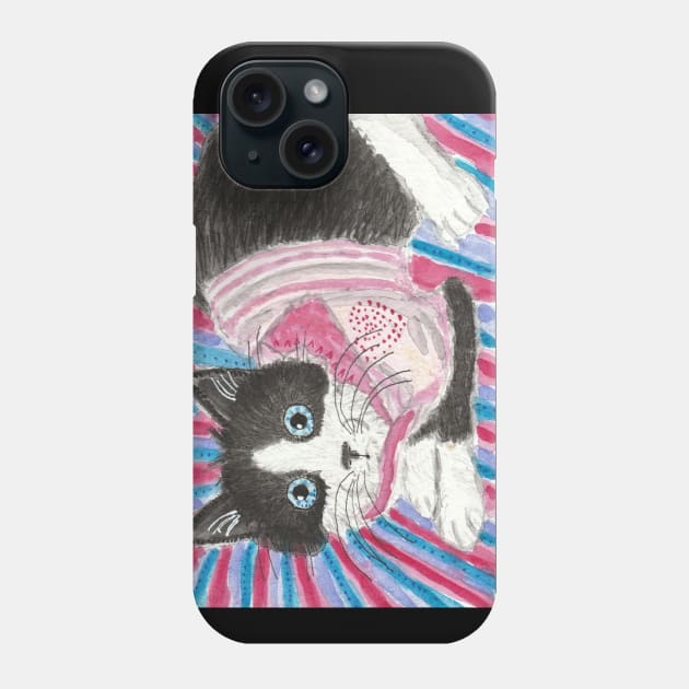 Cute cat  blue eyes Phone Case by SamsArtworks