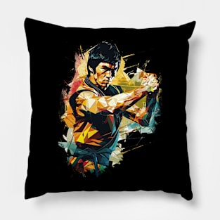 Bruce lee kung fu WPAP Art Pillow