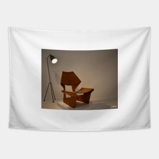 this design in a furniture chair in vintage minimalism art ecopop photograph Tapestry