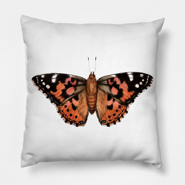 Painted Lady Pillow by JadaFitch