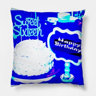 Happy Birthday Sweet Sixteen Pillow