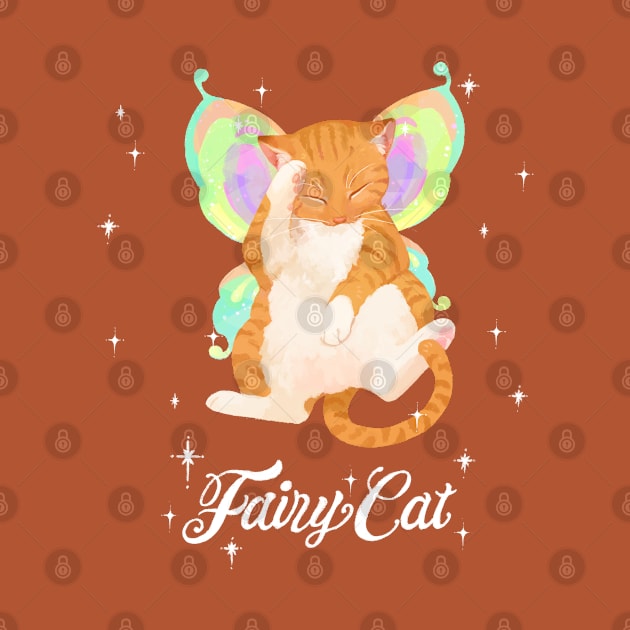 Red Tabby Fairy Cat (with white text) by You Miichi