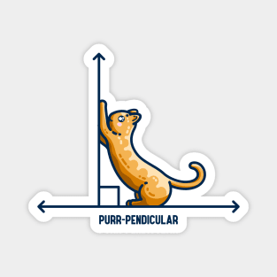 Purr-pendicular Kawaii Cute Cat Maths Magnet