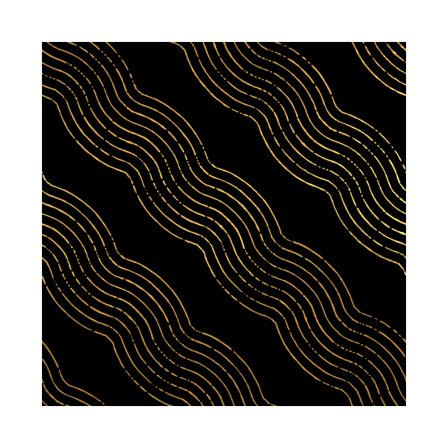 Black Gold colored abstract lines pattern by jodotodesign