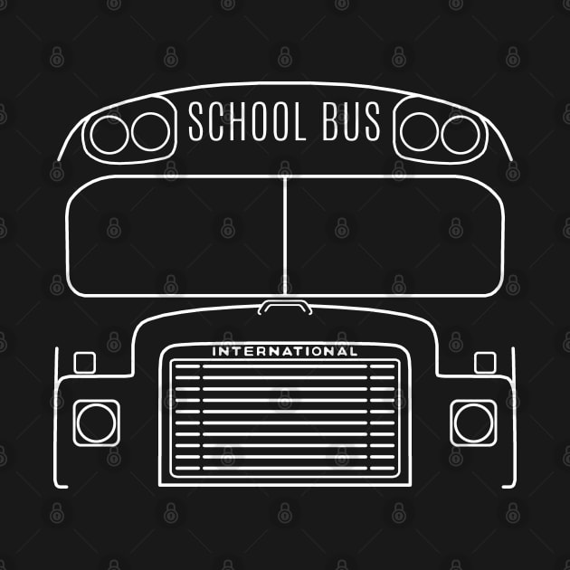 International Harvester Loadstar 1700 classic school bus white outline graphic by soitwouldseem