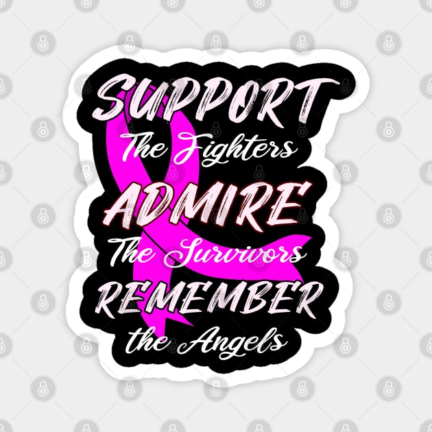 Support Breast Cancer Awareness Print Magnet by Linco