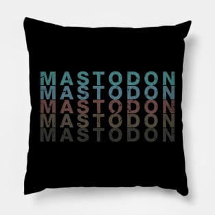 Graphic Mastodon  Lovely Name Flowers Retro Classic Styles Pillow