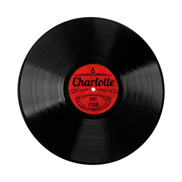 Charlotte Gift Retro Musical Art Vintage Vinyl Record Design by Tennessee Design Studio