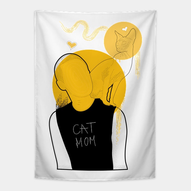 Cat mom Tapestry by Frajtgorski