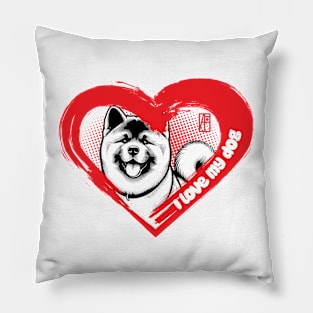 I Love My Akita Inu - Darling dog - I Love my dog Pillow