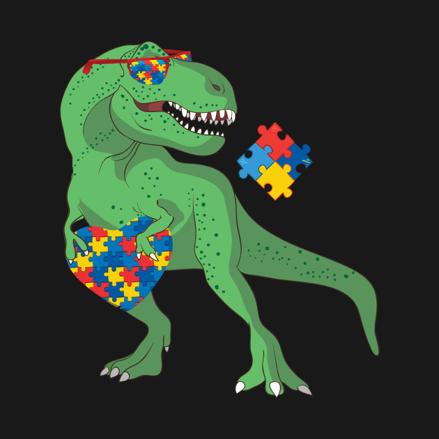 Discover Autism awareness dinosaur puzzle - Autism Awareness Day - T-Shirt