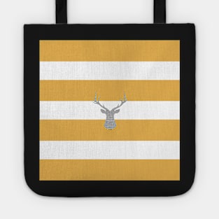 Deer - strips - bronze and white. Tote