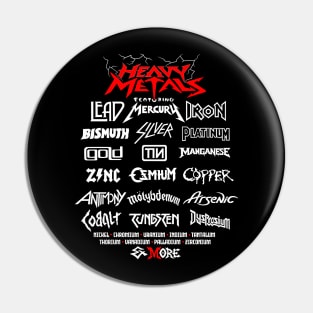 BACK PRINT - Heavy Metals - Science Lover Parody Design Pin