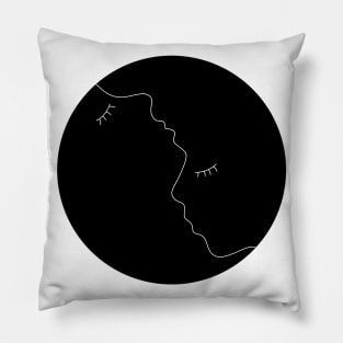 Art Line Faces Pillow