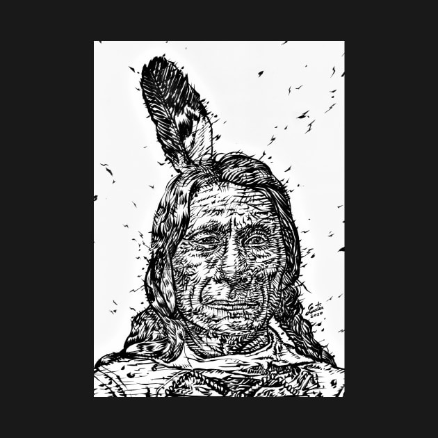 RED CLOUD ink portrait.1 by lautir