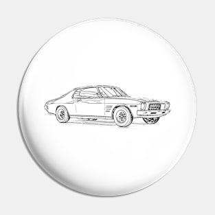 Holden HQ Wireframe Pin