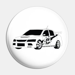 FF Lancer Evo IX Black Outline Pin