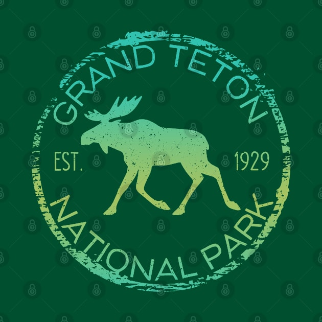 Grand Teton National Park Wyoming Moose Design Souvenir by Pine Hill Goods