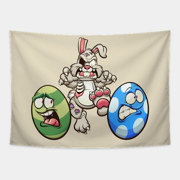 Zombie Easter bunny Tapestry by memoangeles