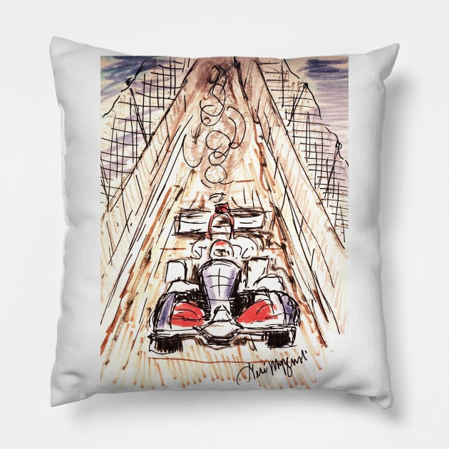 Detroit Grand Prix Pillow by TheArtQueenOfMichigan 