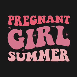 Pregnant Girl Summer Pregnancy Reveal Baby Shower T-Shirt