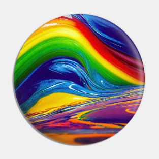 Liquid Colors Flowing Infinitely - Heavy Texture Swirling Thick Wet Paint - Abstract Inspirational Rainbow Drips Pin