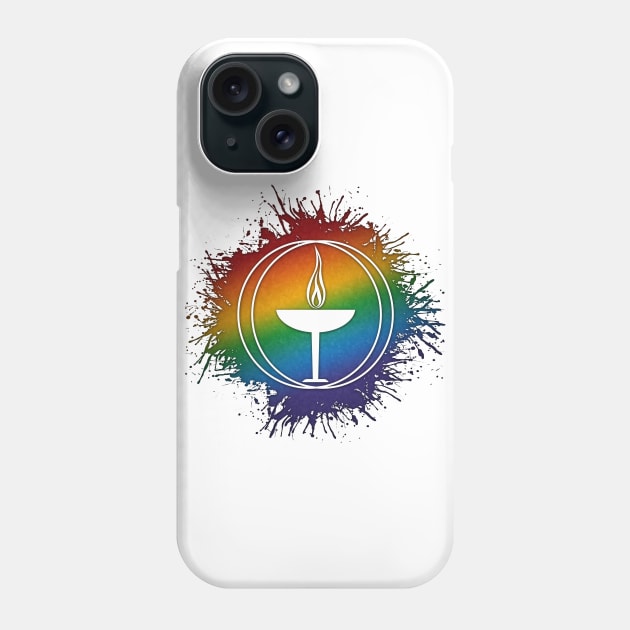 Rainbow Unitarian Universalism Symbol Phone Case by LiveLoudGraphics