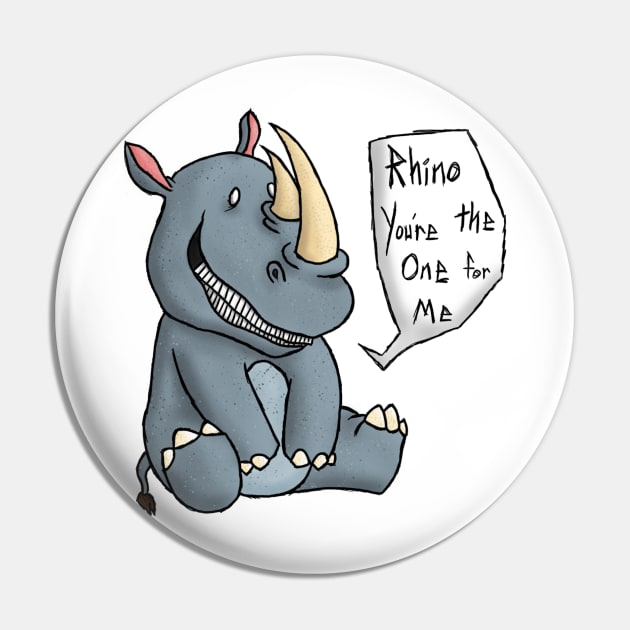 Rhino Pin by TheDoodleDream