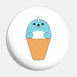 Seal with Ice cream cone Pin