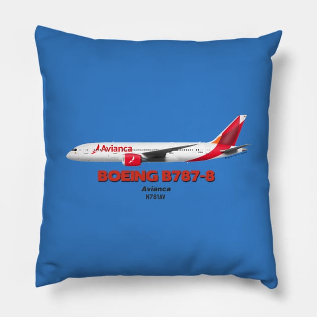 Boeing B787-8 - Avianca Pillow by TheArtofFlying