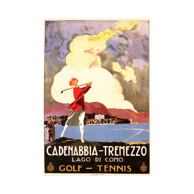 CADENABBIA TREMEZZO For Golf Tennis ENIT Retro Italy Travel by vintageposters