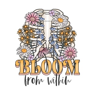 Bloom from within floral rib cage design T-Shirt