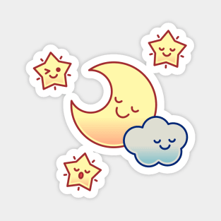 Sleepover (Moon, Stars, and Cloud) Magnet